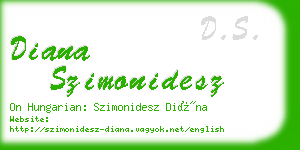 diana szimonidesz business card